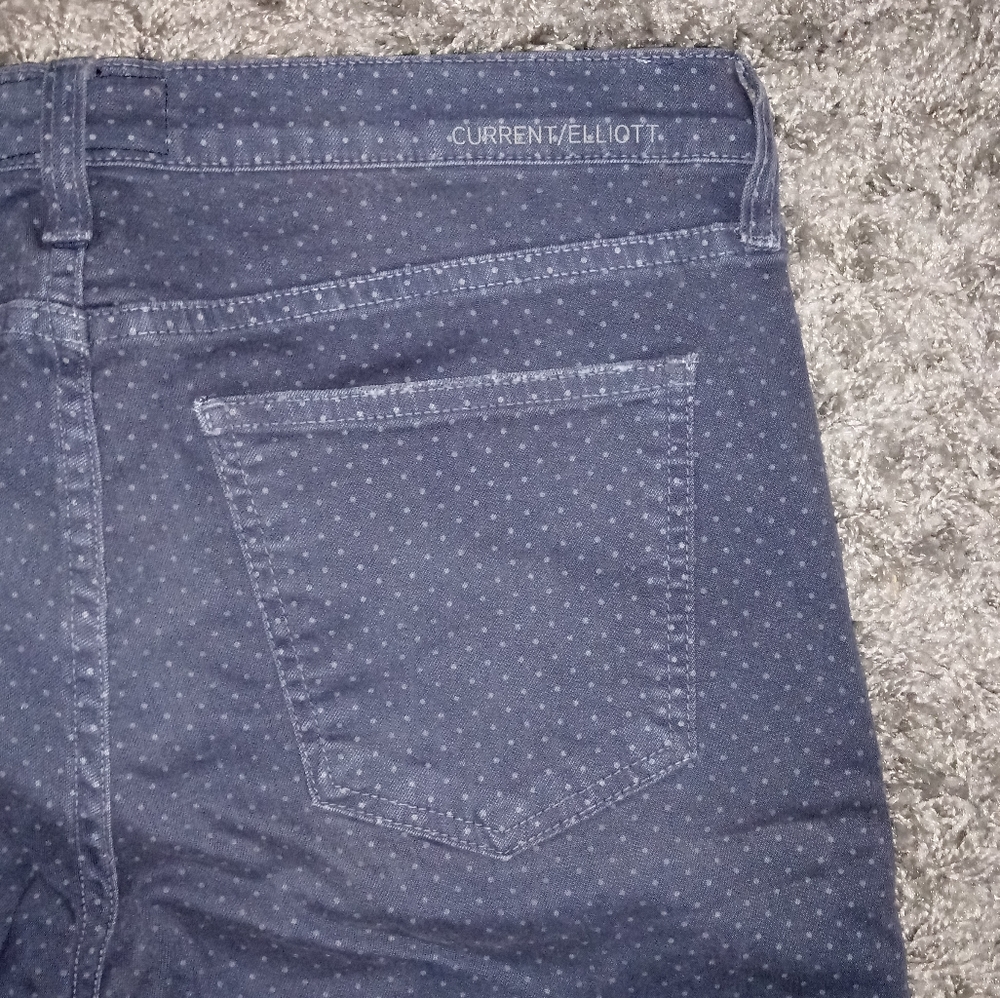 CURRENT/ELLIOTT Polka Dot Crop Skinny Jeans